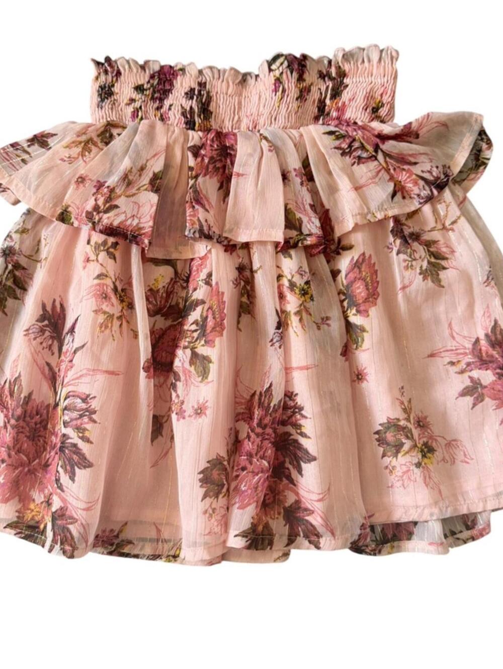 Creamie Pink Floral Skirt XXS